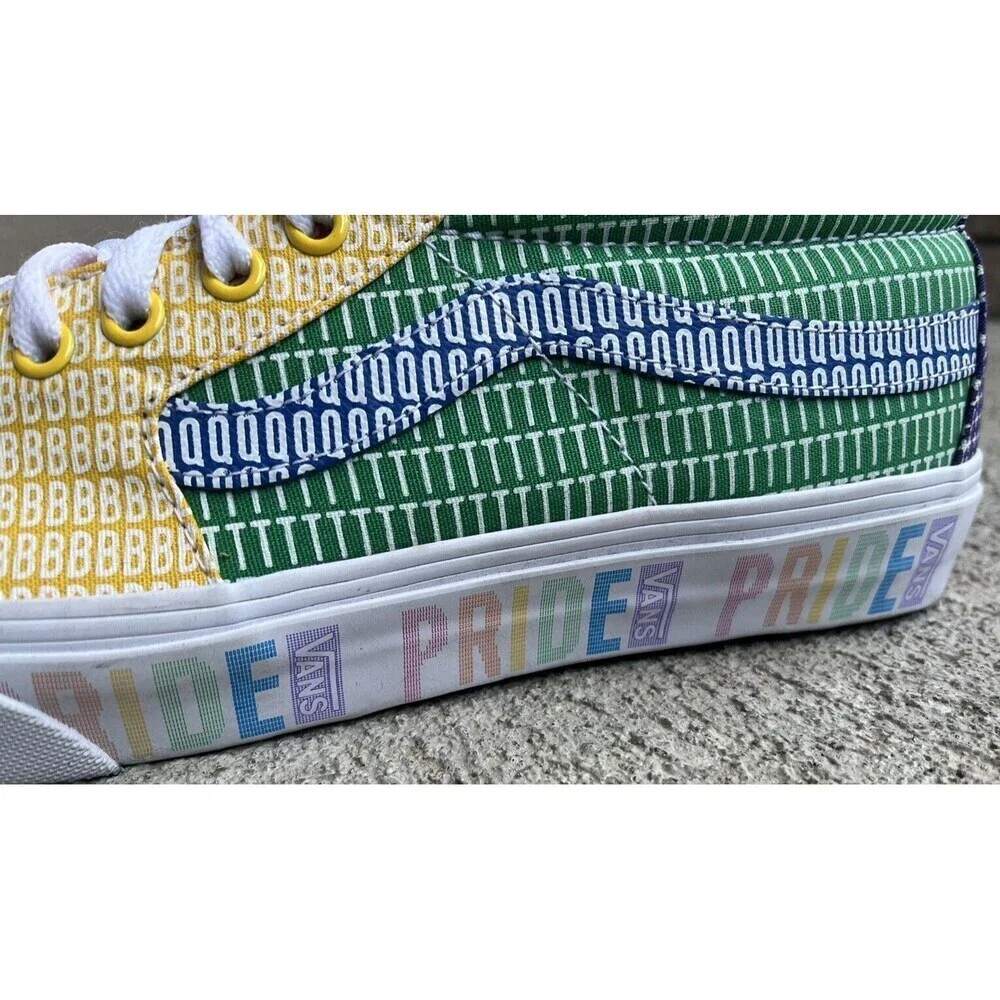 New! Vans Sk8 Mid Pride Multicolor/White Skate Shoes - Men's 10.5 Women's 12